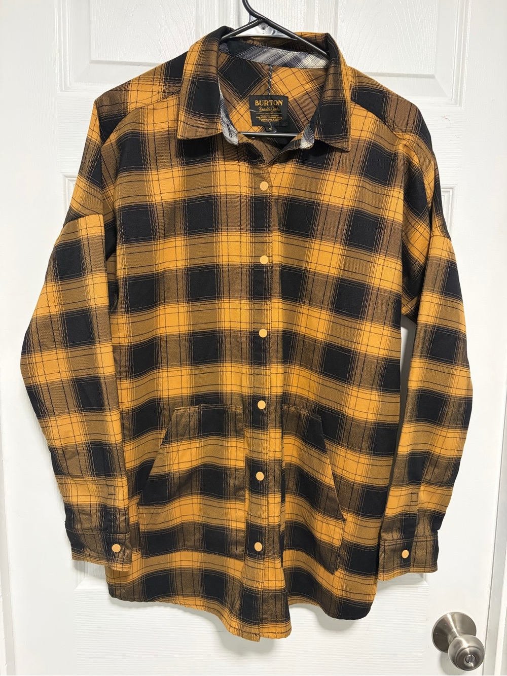 Burton Yellow and Black Plaid Shirt Jacket